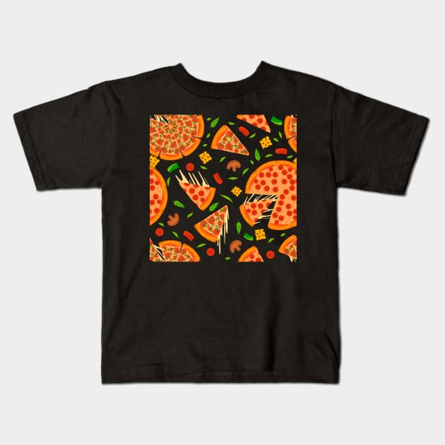 Pizza Pie Kids T-Shirt by Golden Eagle Design Studio